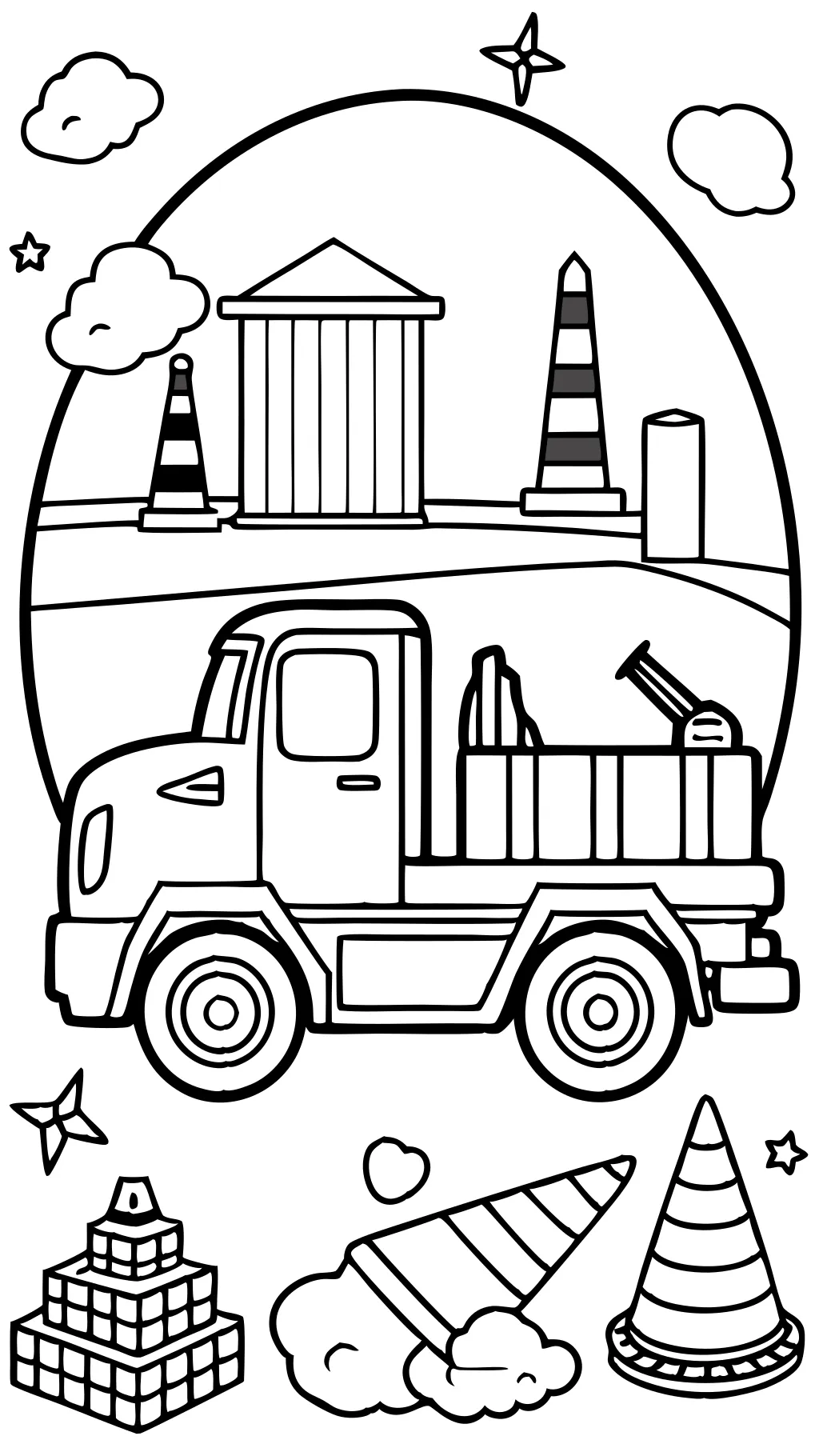 construction truck coloring page